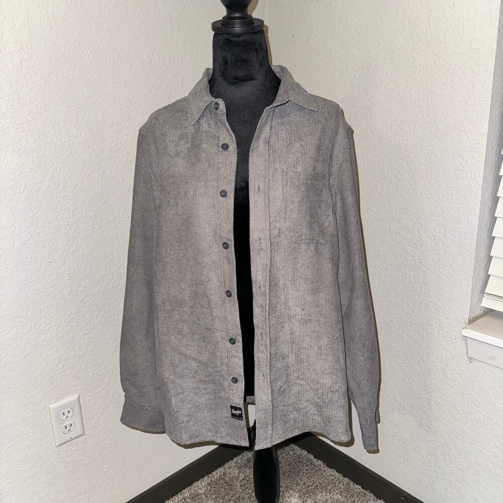 Brooklyn Cloth The Shacket Gray Oversized Corduroy Men's Size Small Unisex NWT